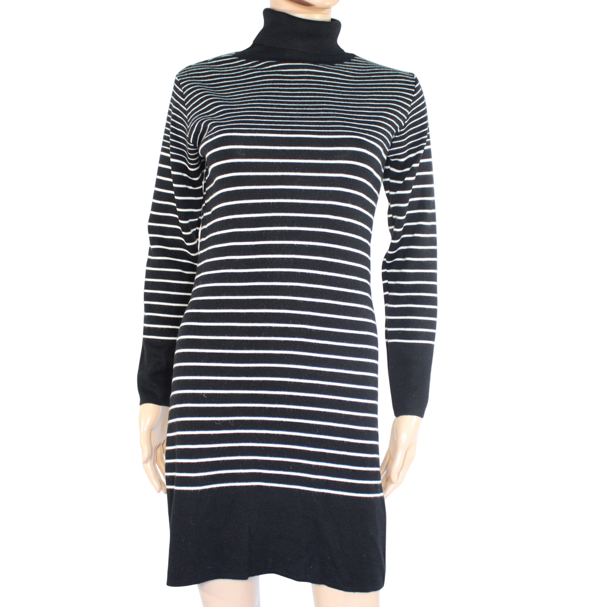 Robe Pull à Rayures Noir et Blanche ALAIN MANOUKIAN Taille 1 Très bon état -  reconditionné disponible sur Label Emmaüs